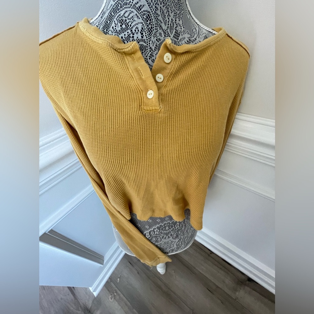 Wild Fable Womens Mustard Orange Crop Top Thermal Size L